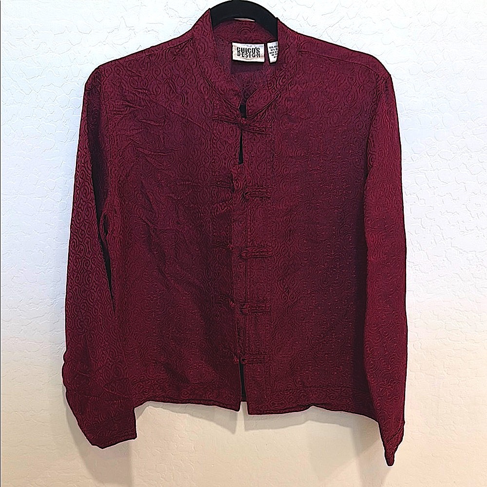 Chico's Casual/ Dress  Jacket/ shirt  with Stand-Up Collar Silk Rayon button up